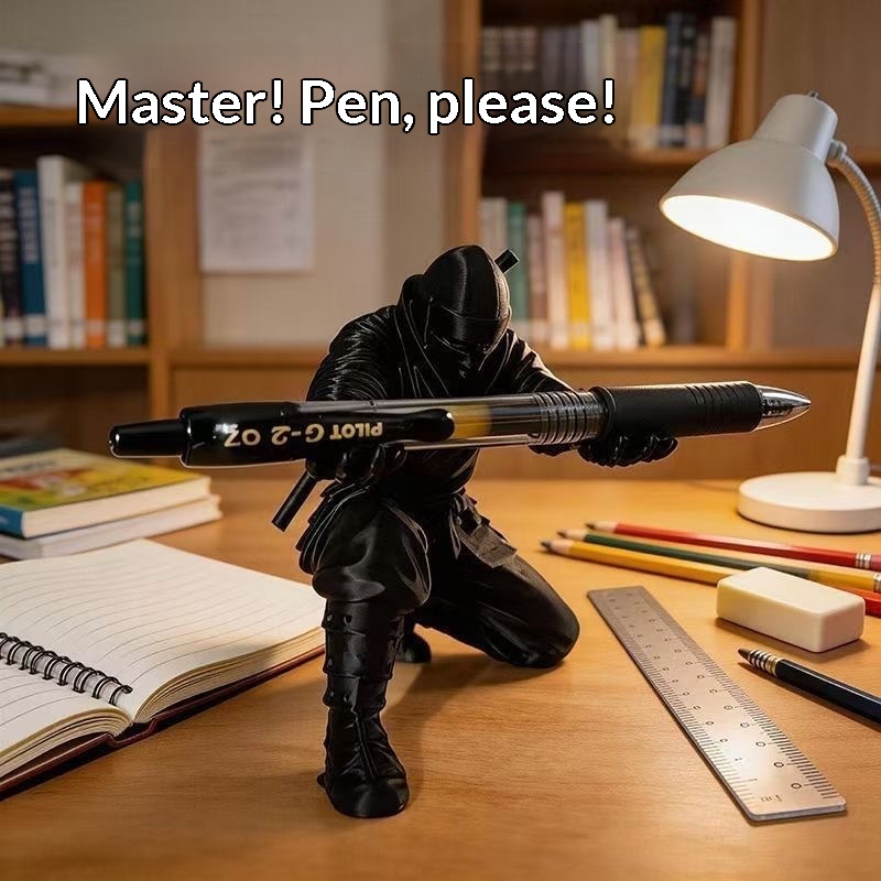 3D Printing Grip - Figurina Ninja Stampata in 3D, Portapenne