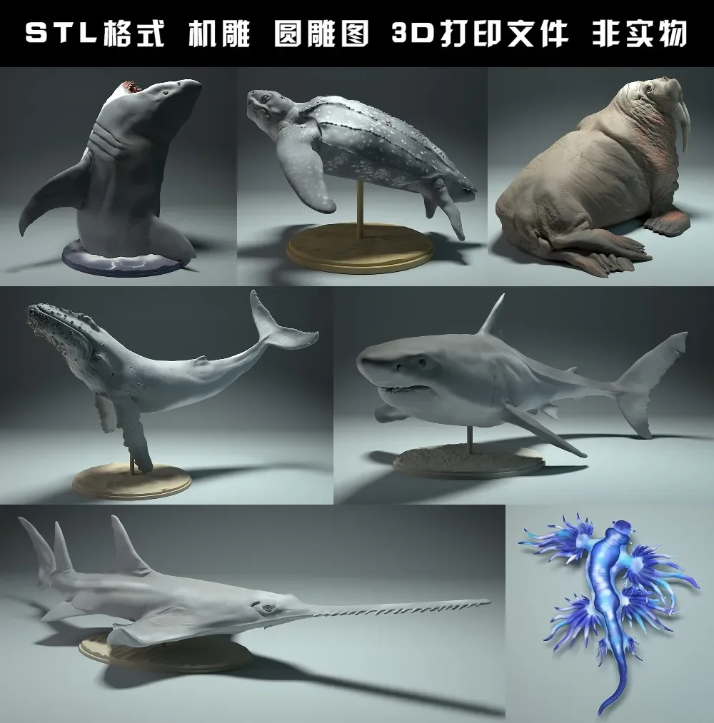 3D Printing File Stl - Animali, orso polare, takin, lupo, bison,