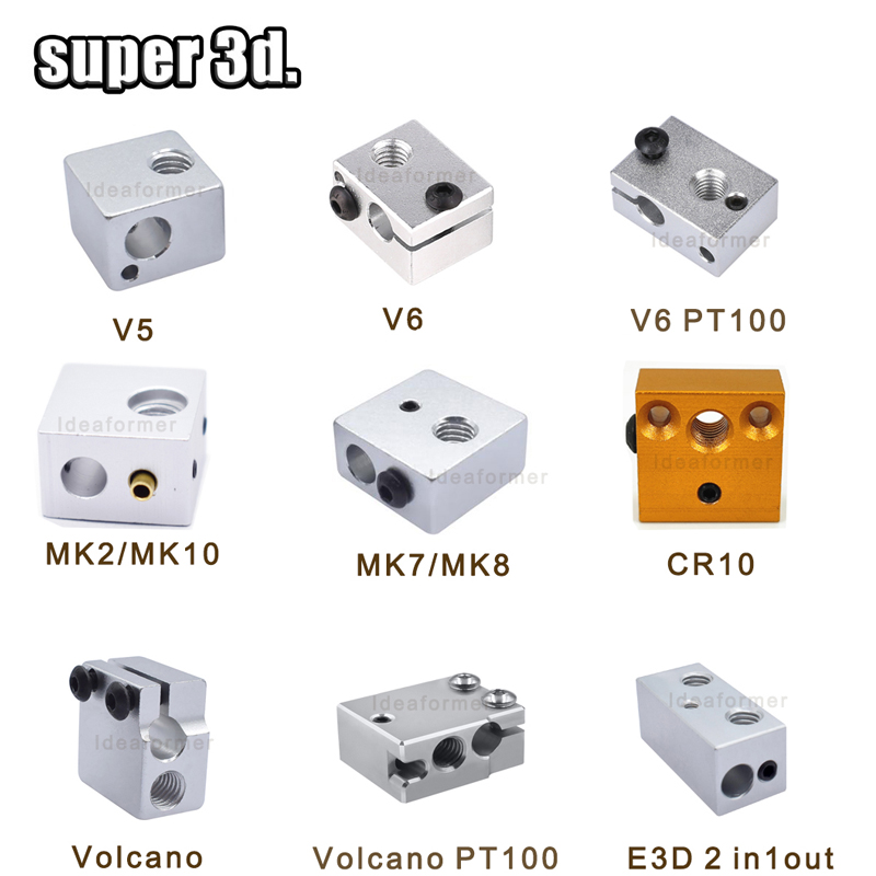 1 pz 3D Heat Block E3D V5 V6 M - 3D Printing Warehouse recensione e prezzo